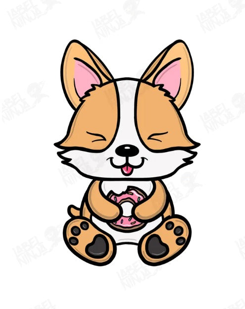 Corgi Donut Sticker