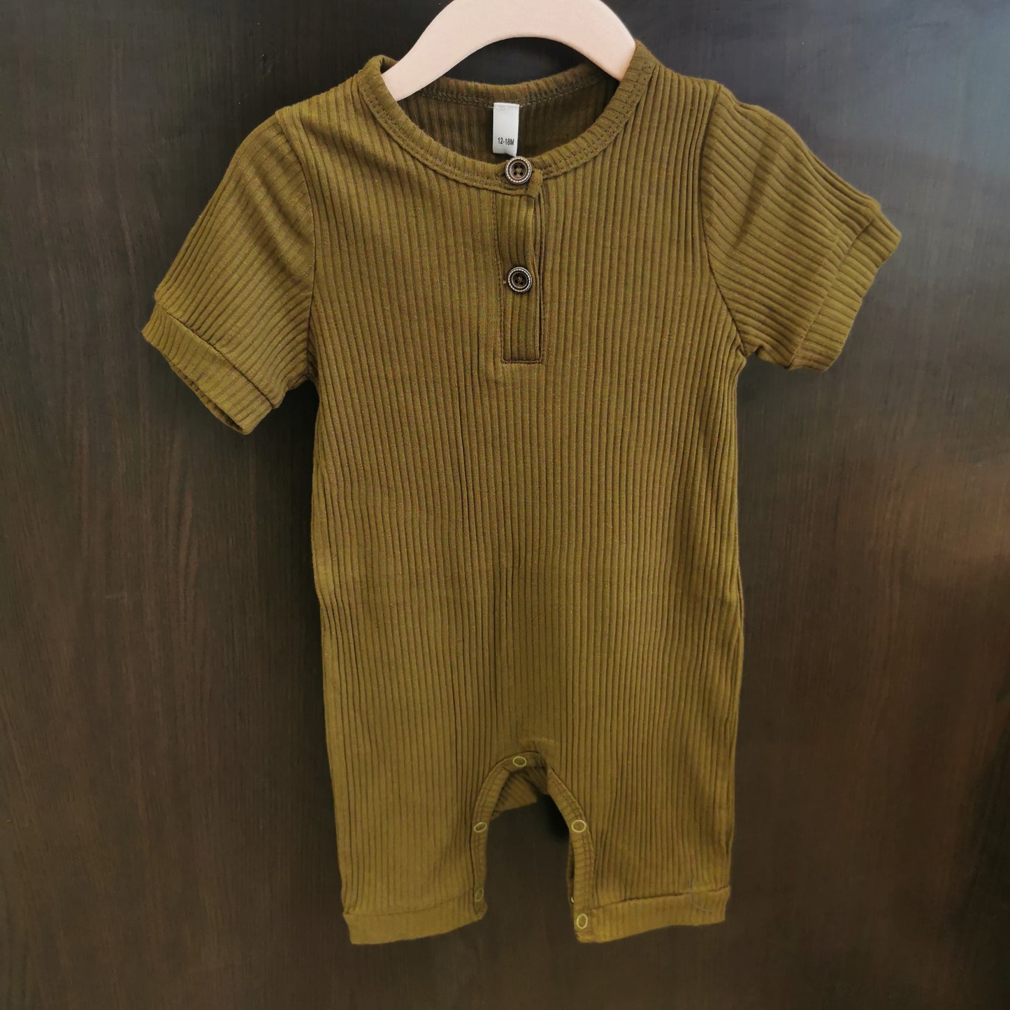 Ribbed Cotton One Piece in Green