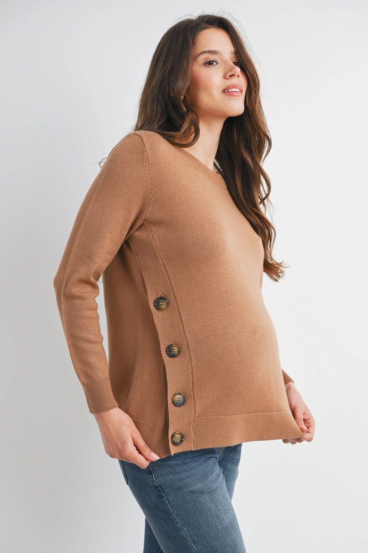Avah Button Pullover Sweater