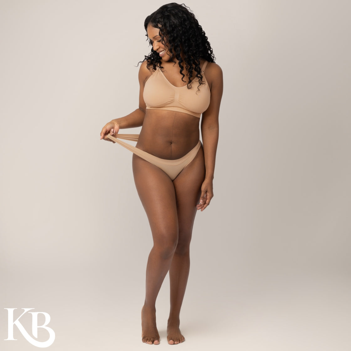 Grow with Me Maternity & Postpartum Thong in Beige