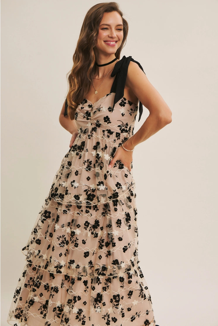 Hazel Embroidery Midi Dress