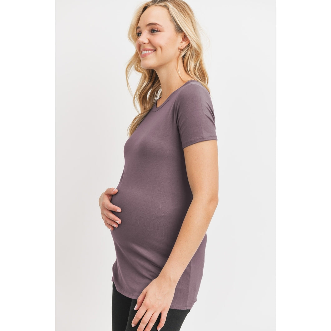Teagan Mauve Round Neck T-Shirt