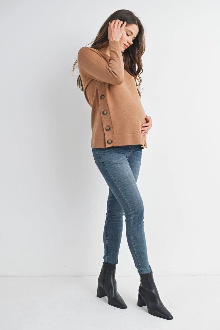 Avah Button Pullover Sweater