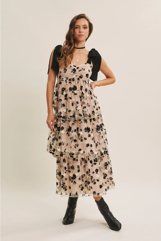 Hazel Embroidery Midi Dress