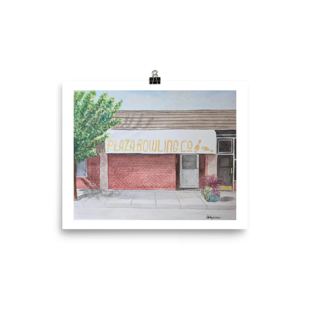 Plaza Bowling Watercolour Print