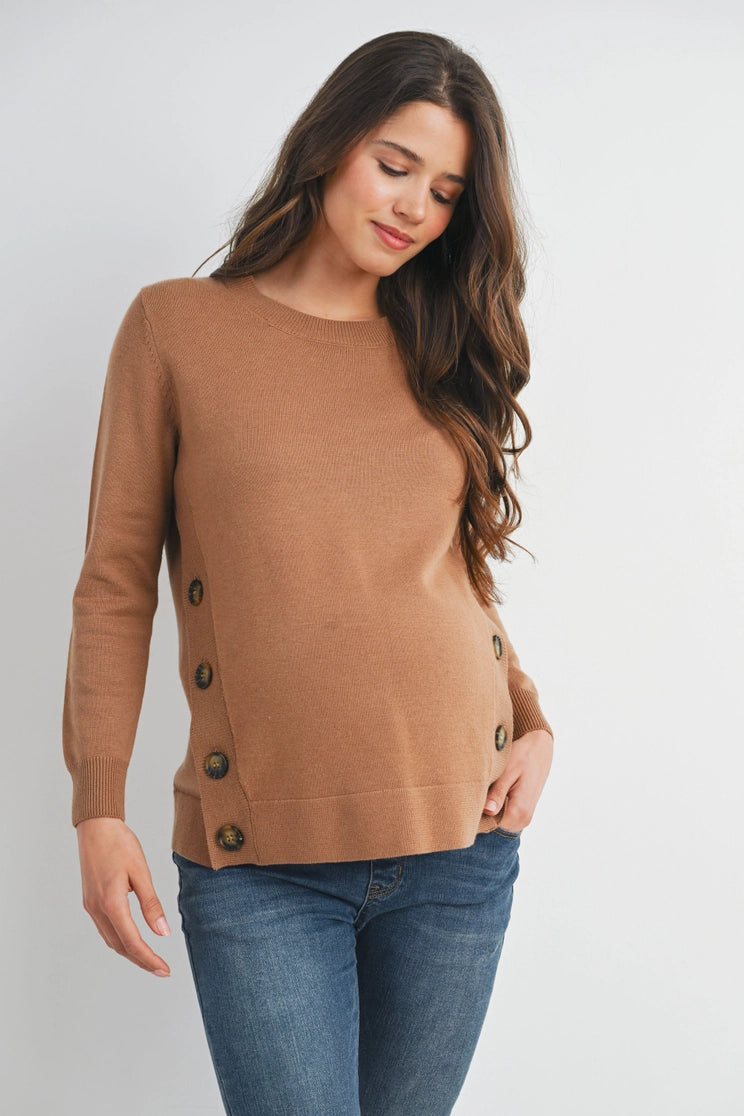 Avah Button Pullover Sweater