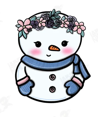 Snowman Floral Sticker