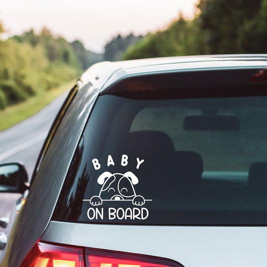 Peaking Dog Car Decal Sticker