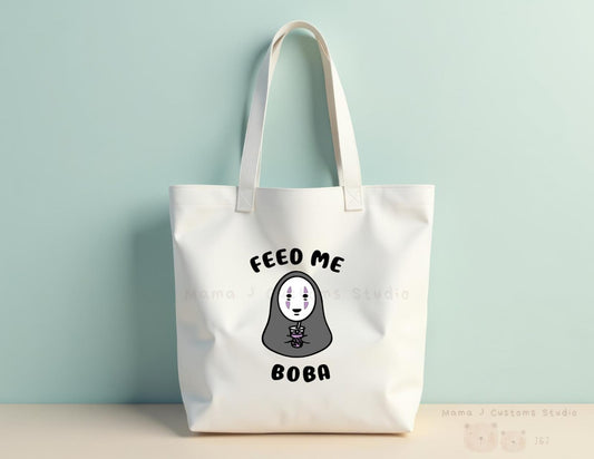Feed Me Boba Canvas Tote Bag