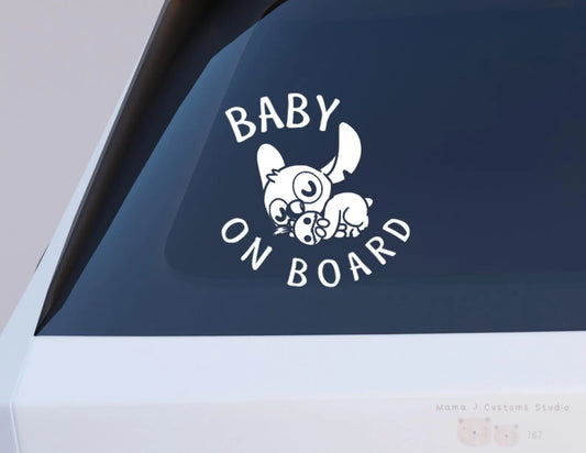 Baby Mischievous Alien on Board Car Decal