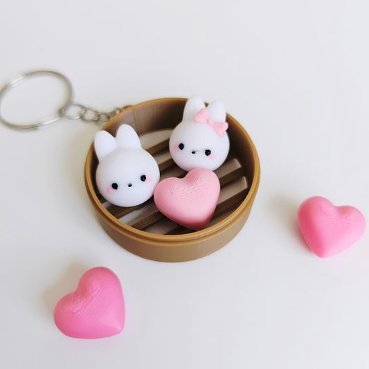3D Steamer Bunny Keychain