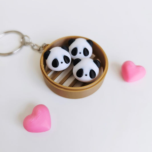3D Steamer Panda Keychain