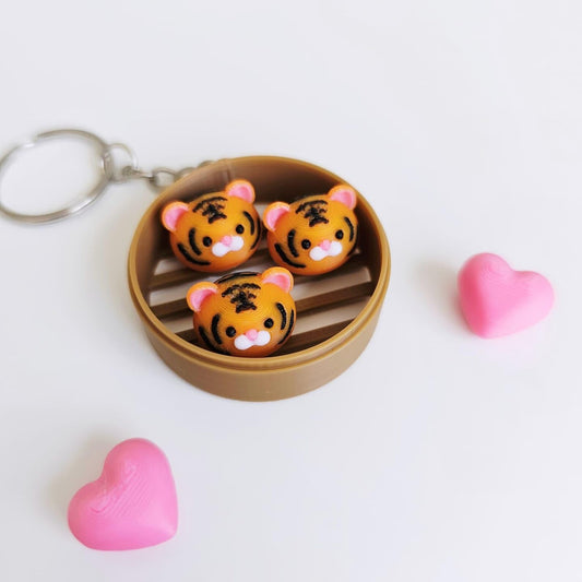 3D Steamer Tiger Keychain