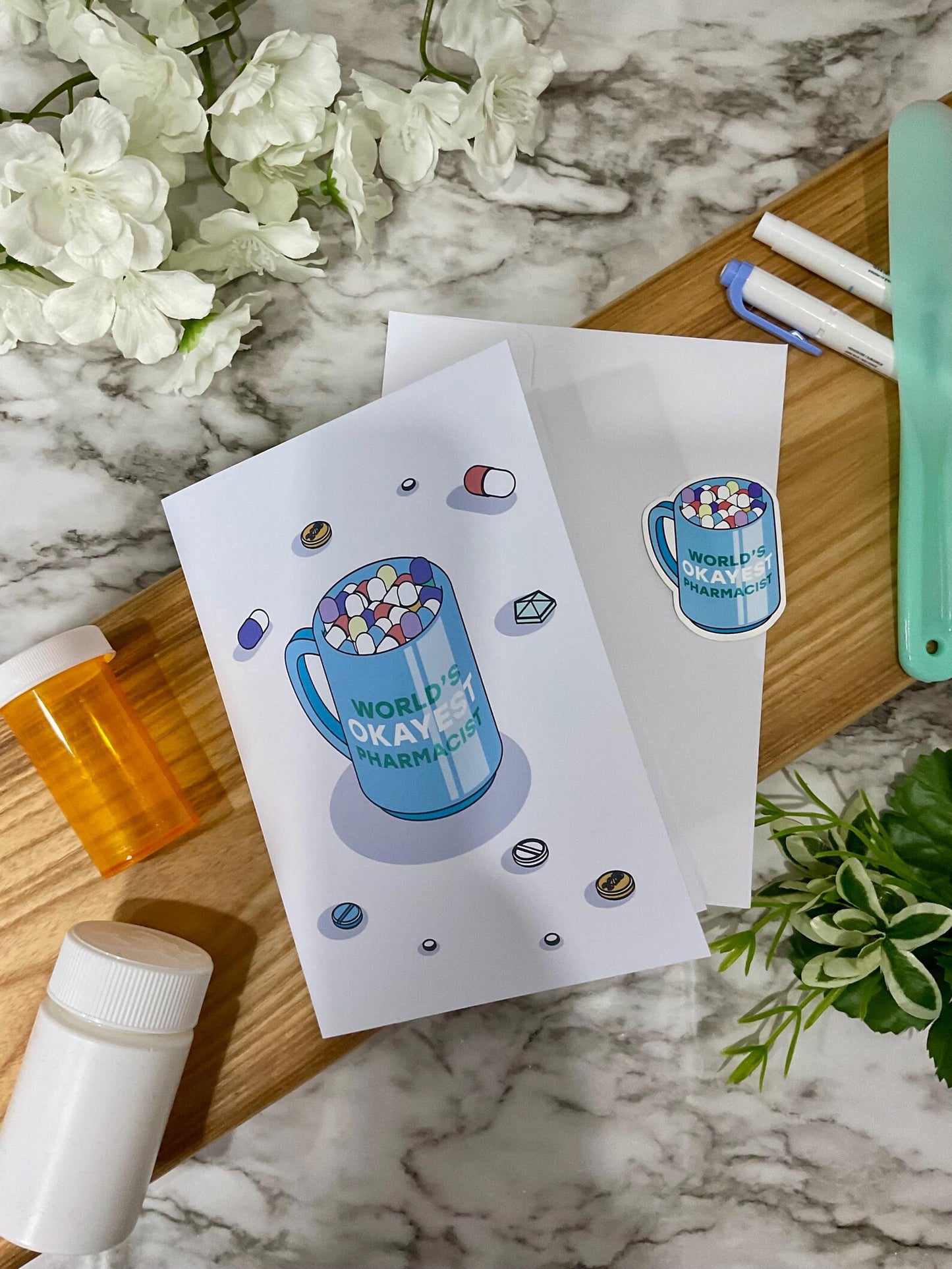 World's Okayest Pharmacist Greeting Card
