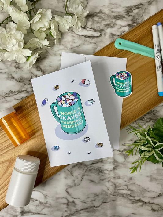 World's Okayest Pharmacy Assistant Greeting Card