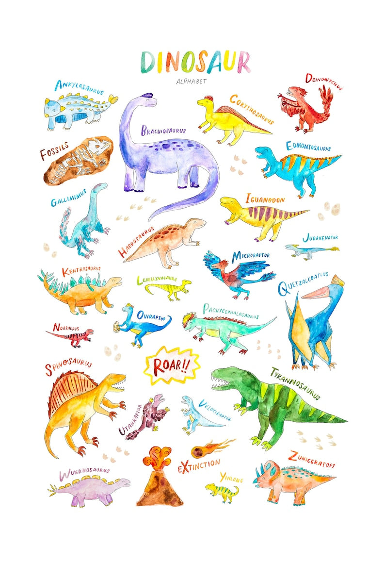Dinosaur Alphabet Print