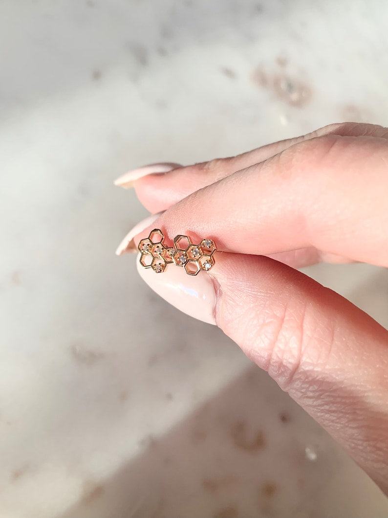 Zircon Honeycomb Studs