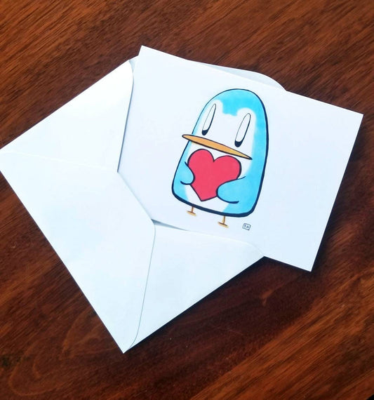 Penguin with a Heart Greeting Card