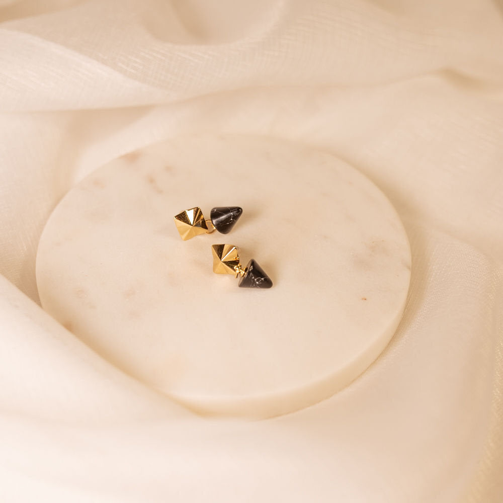 London Earrings Black Spike