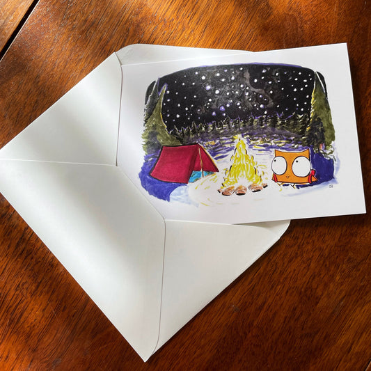 Camping Owl Greeting Card