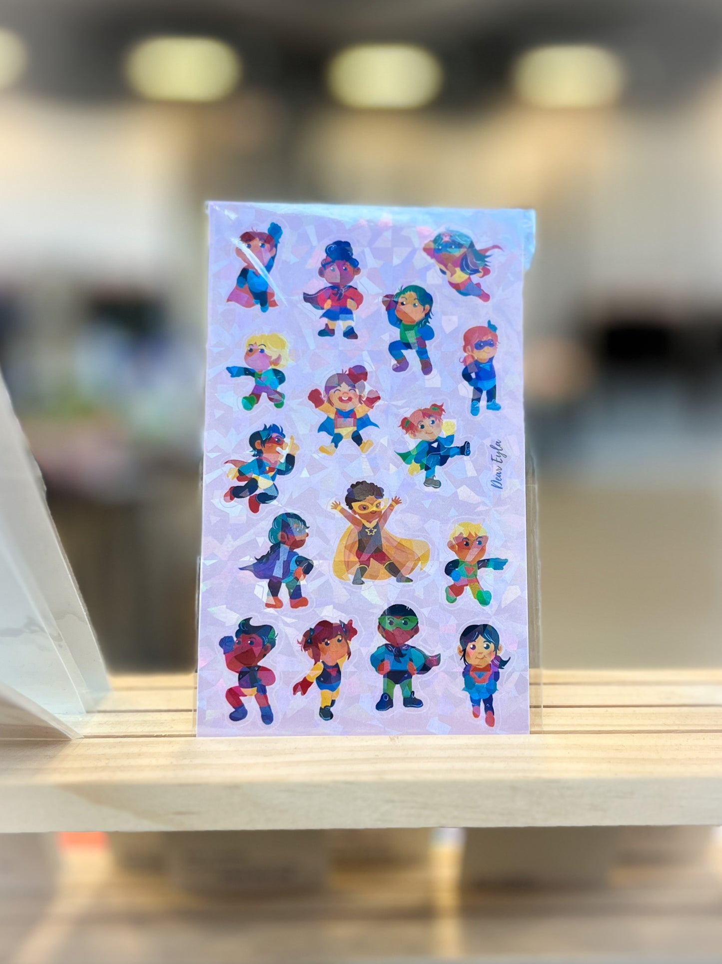 Pink Superheroes Sticker Sheet