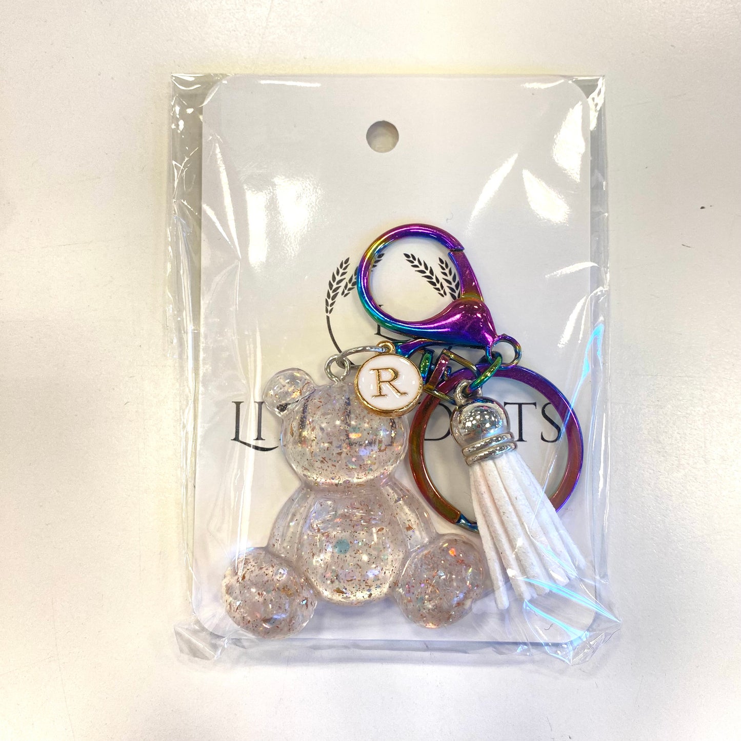 Bear Keychain with Initial