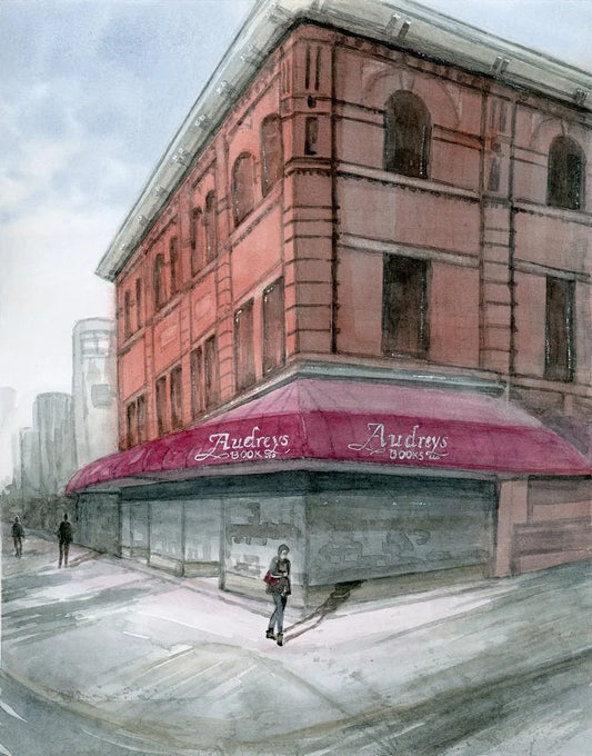 Audrey's Bookstore Framed Print