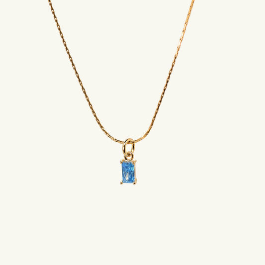 Gold Jolie Pendant Necklace in Blue