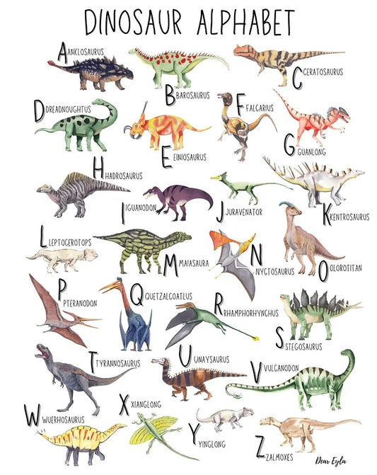 Dinosaur Alphabet Wall Art