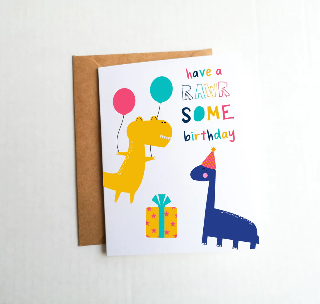 Dino-Rawr Birthday Card