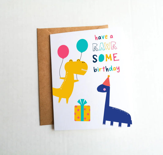 Dino-Rawr Birthday Card