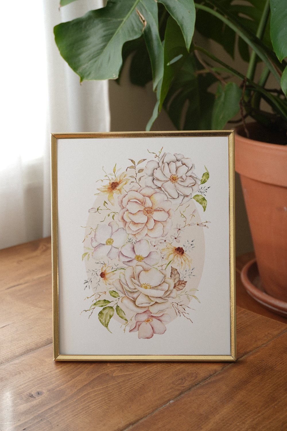 Oval Floral Print