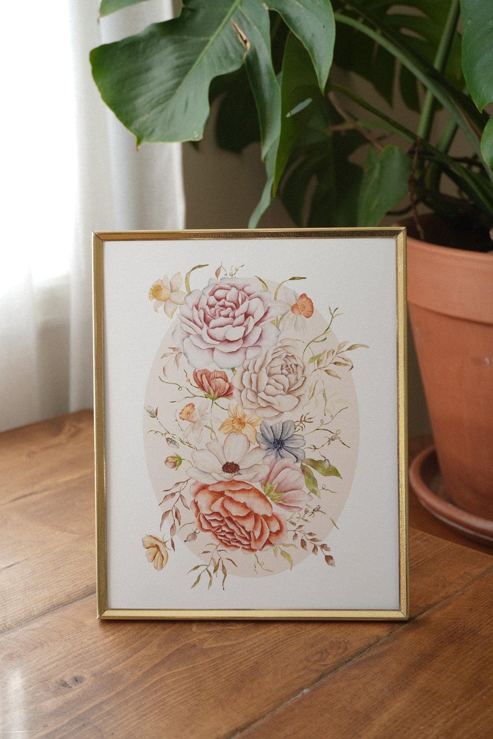 Oval Floral Print