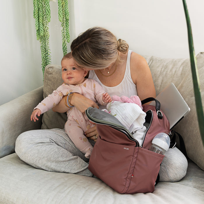 Baby Bird Mauve Nylon Baby Bag - Final Sale