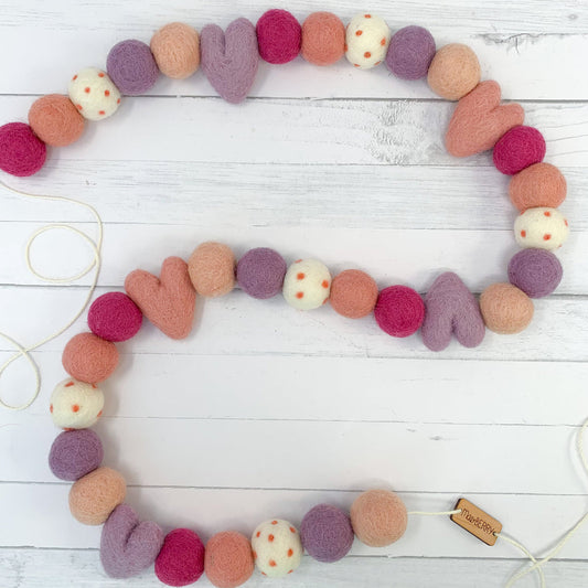 Pink & Purple Heart Garland