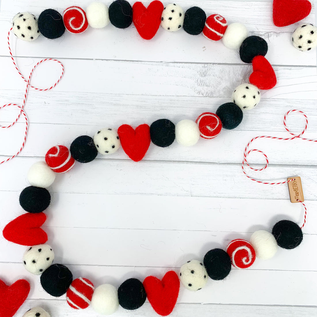 Red & Black Heart Garland