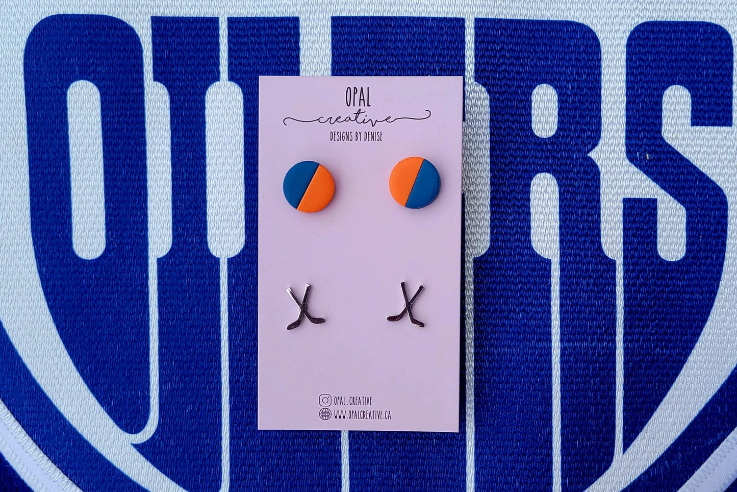 Hockey Studs 2 Pack (Orange & Blue)