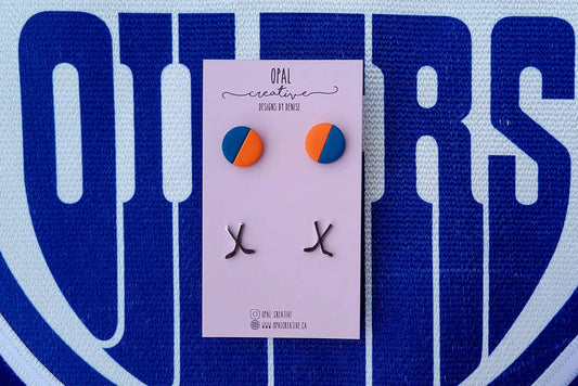 Hockey Studs 2 Pack (Orange & Blue)