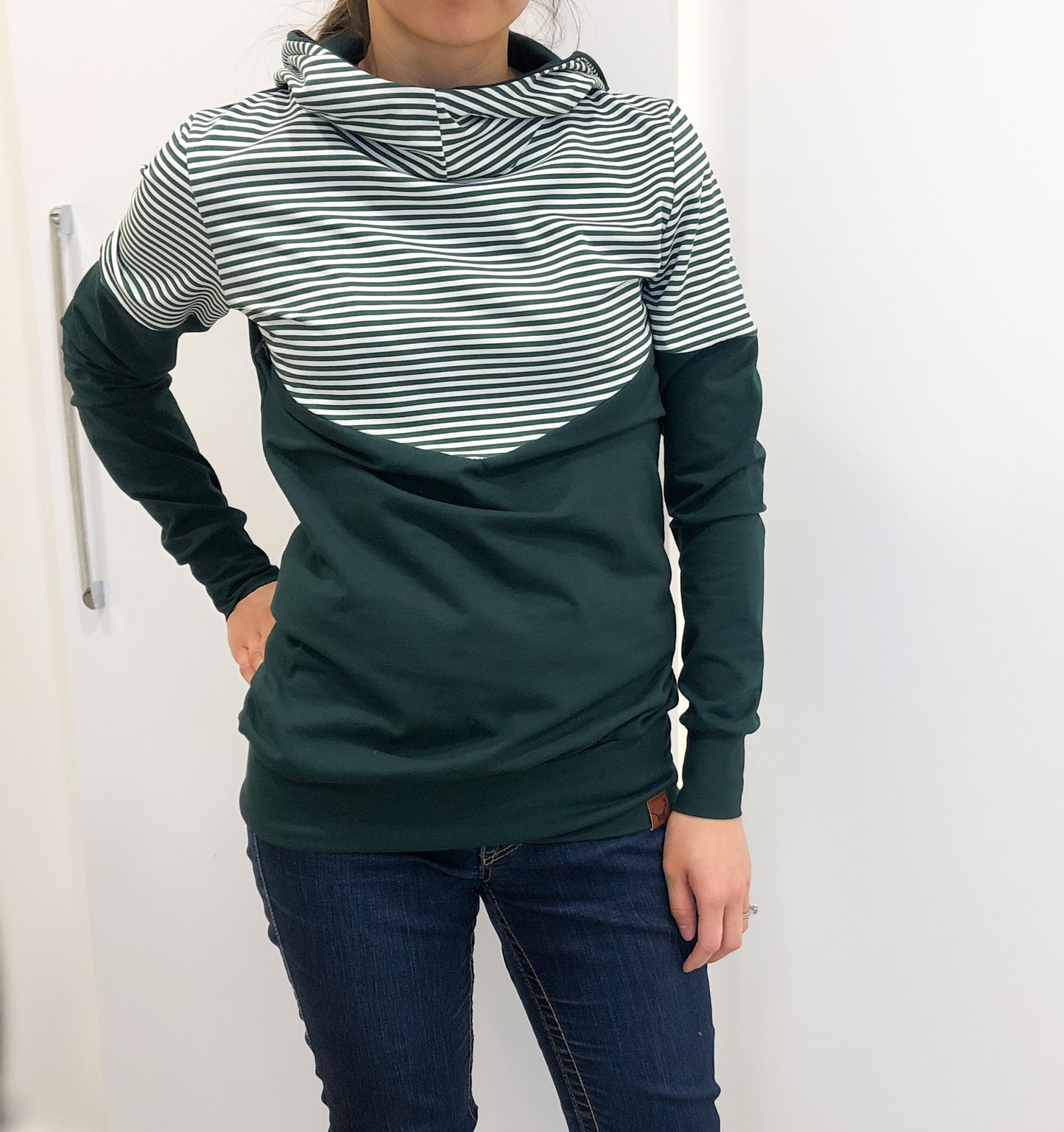 Organic Cotton 3-in-1 Green Striped Hoodie