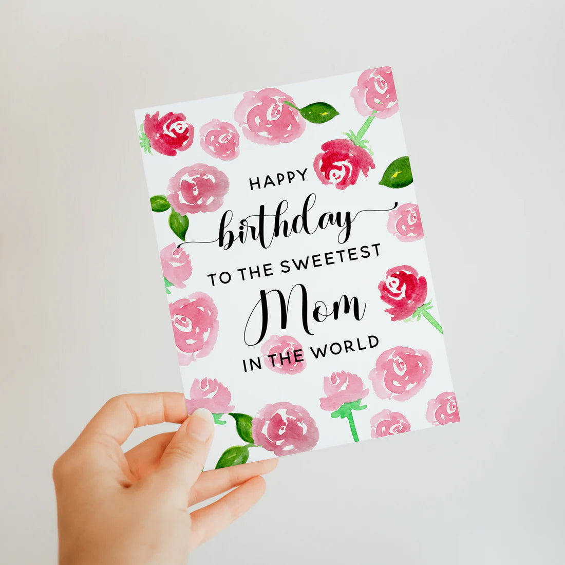 Sweetest Mom Floral Birthday Card
