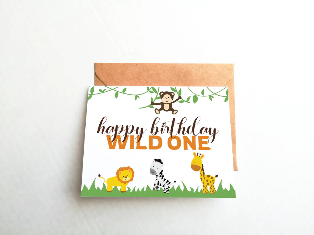 Wild One Safari Birthday Card