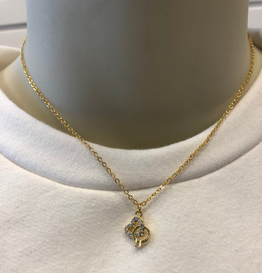 Zircon Heart and Ring Necklace