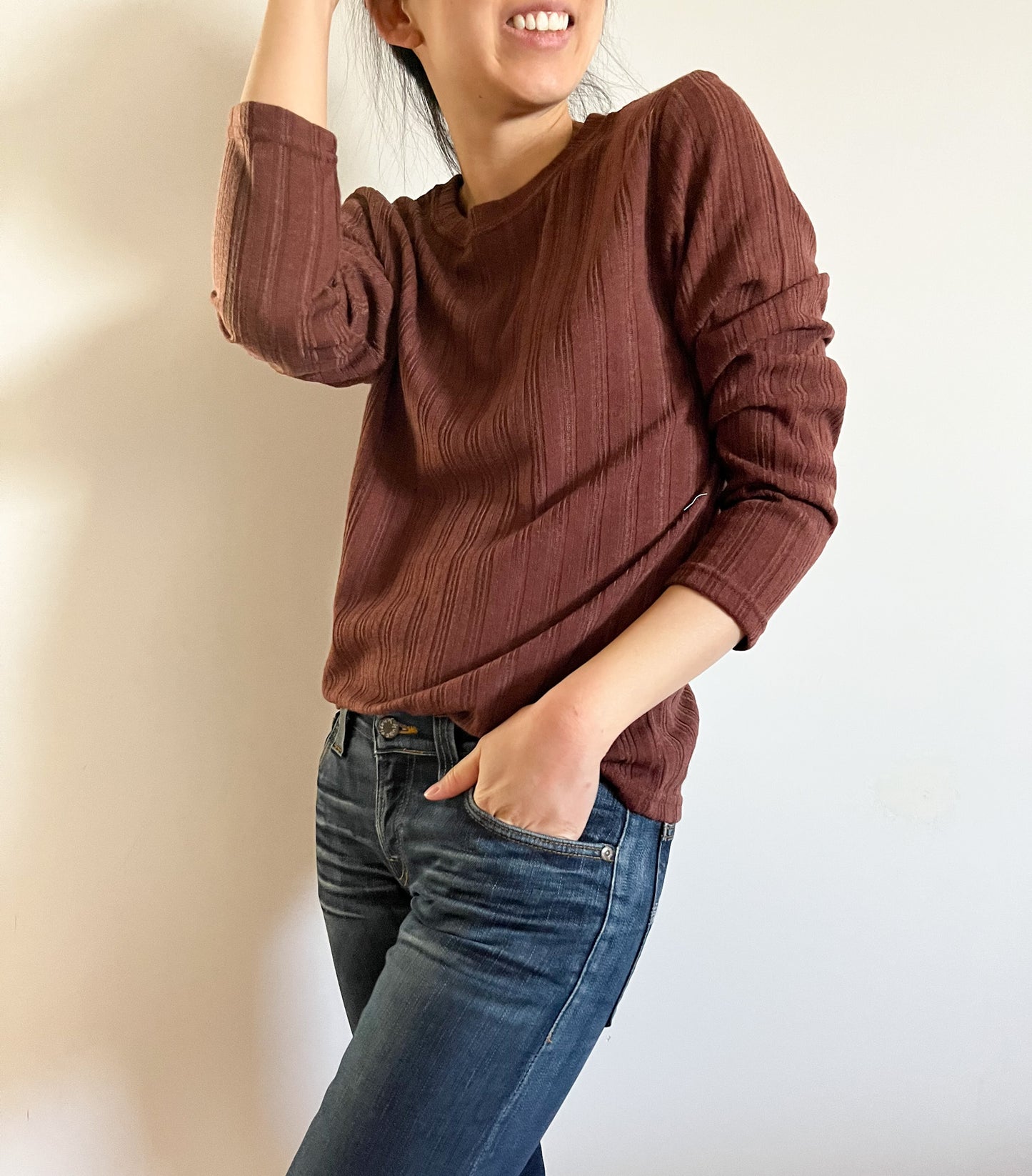 Sydney Ribbed Top in Wine