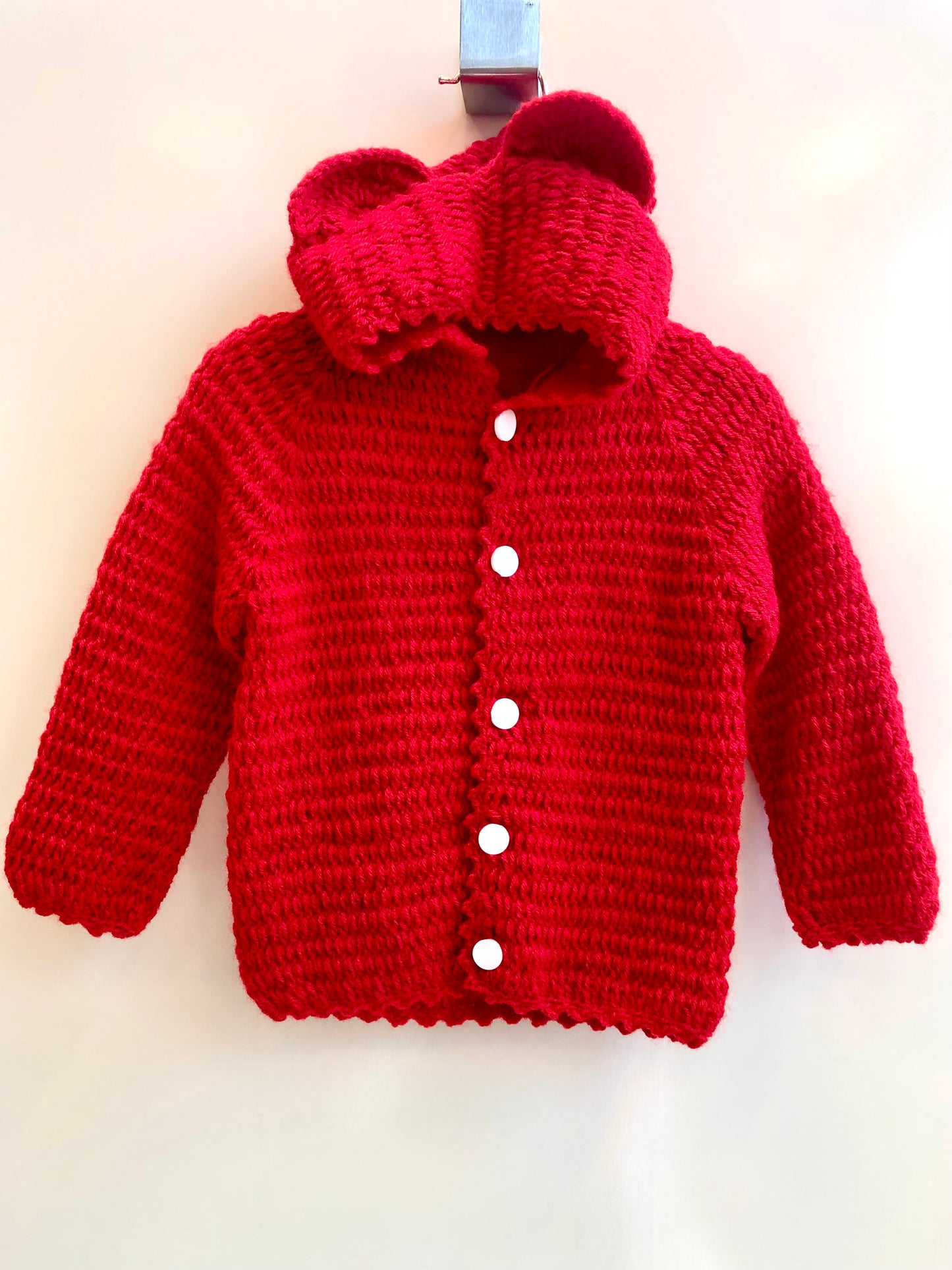 Handknit Cardigan with Hood