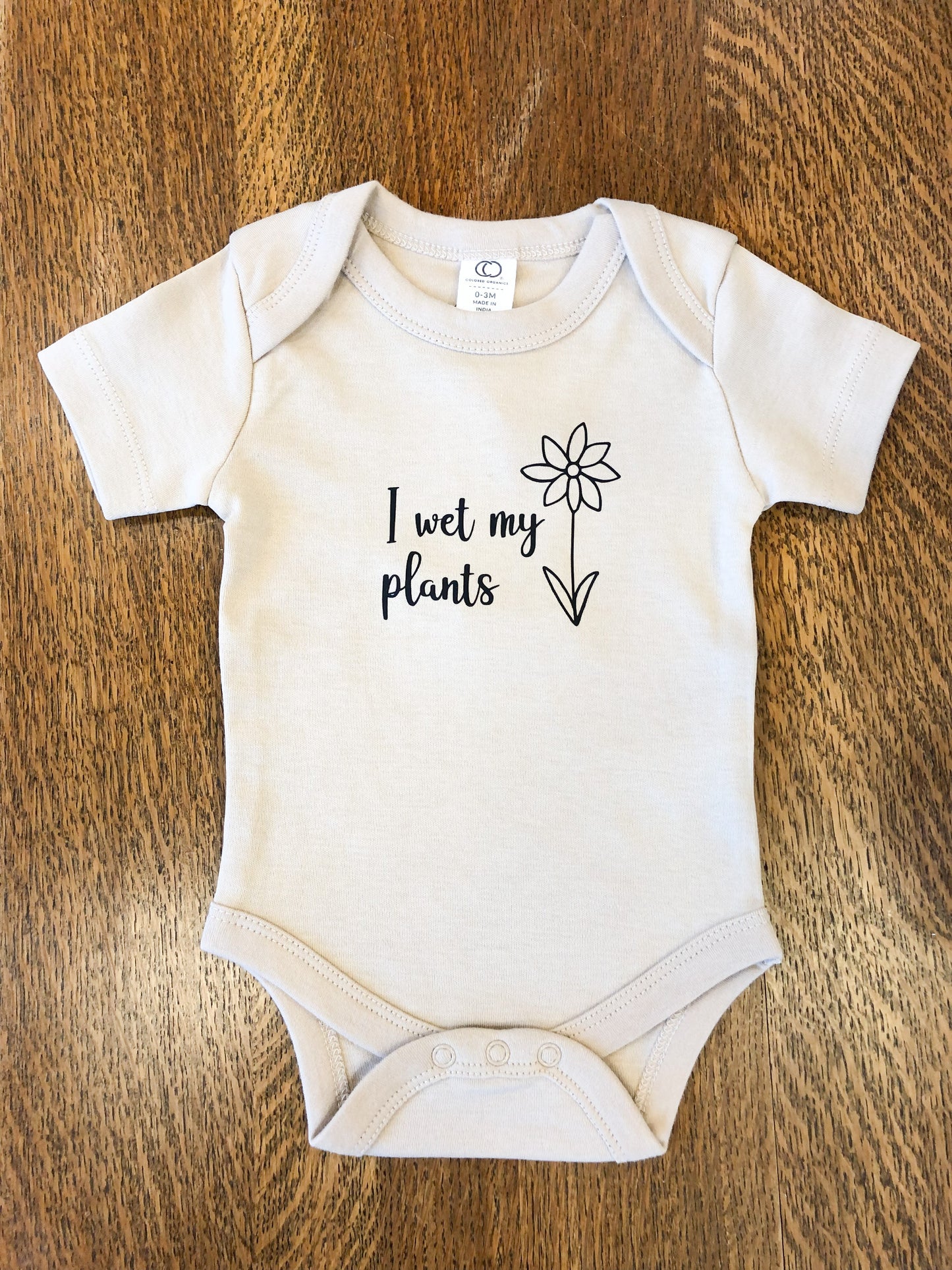 I Wet My Plants Onesie in Clay