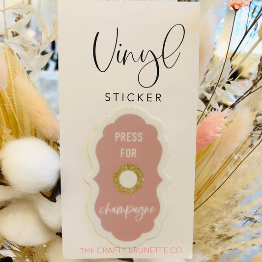 Press for Champagne Sticker