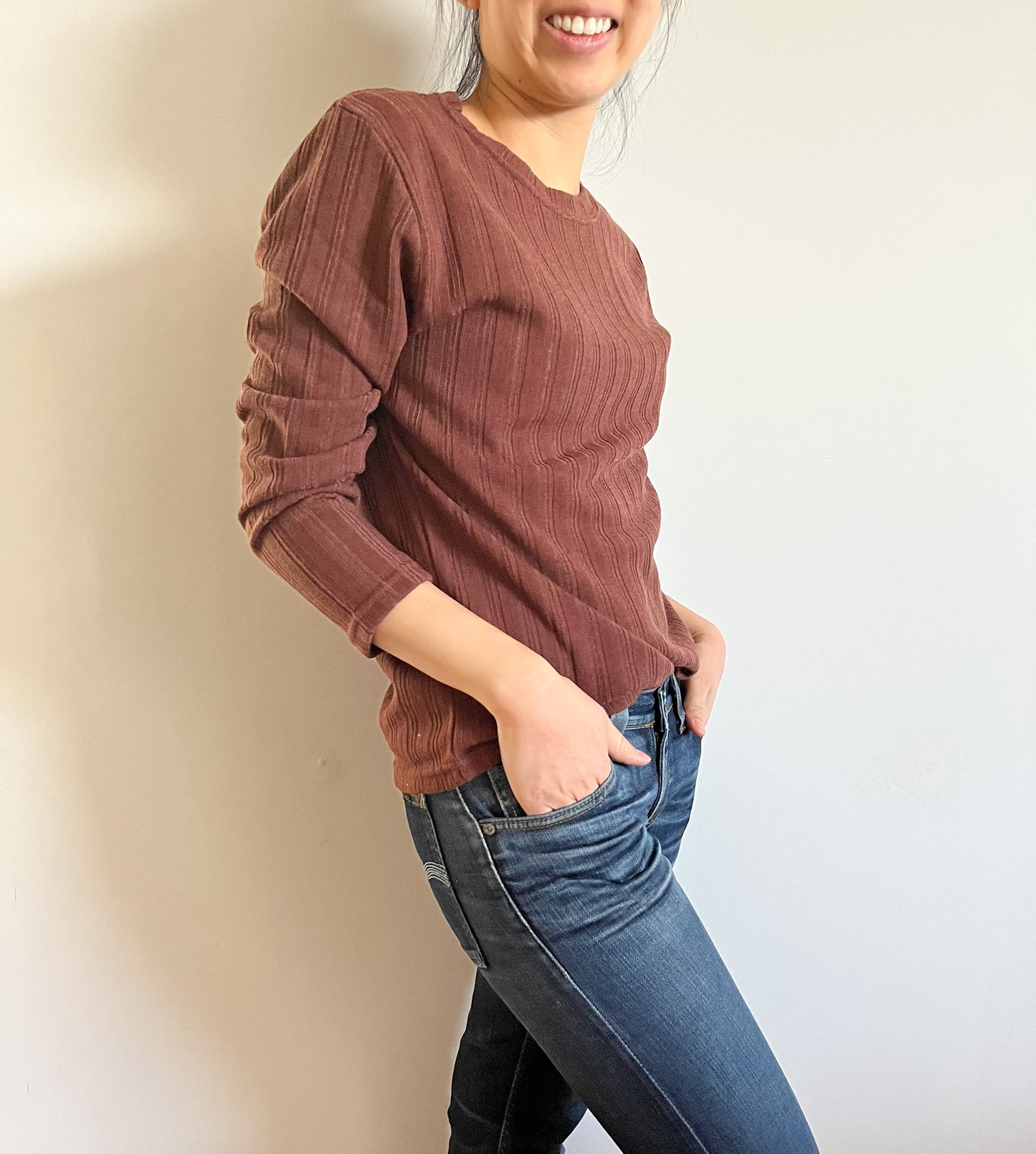 Sydney Ribbed Top in Wine