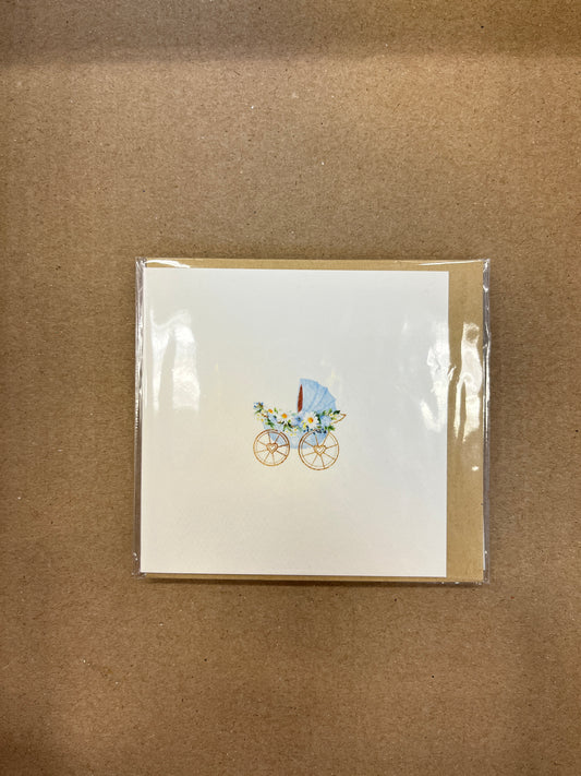 Blue Baby Carriage Mini Card