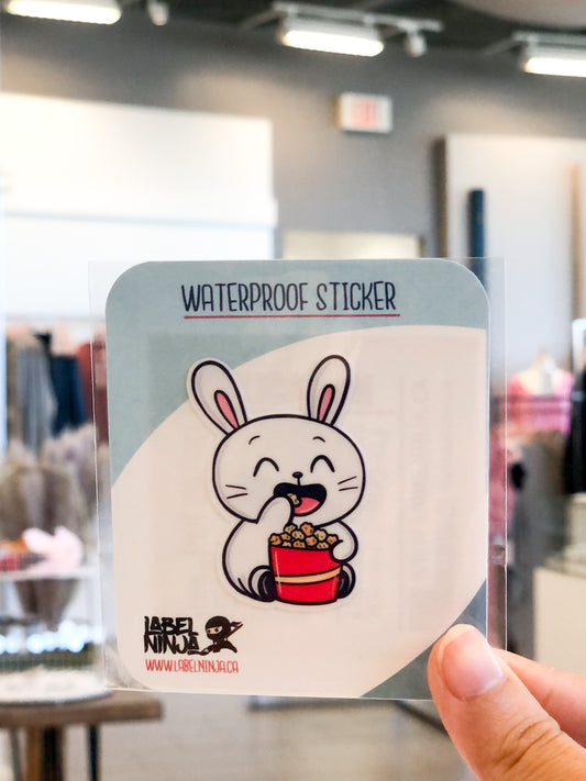 Popcorn Bunny Sticker