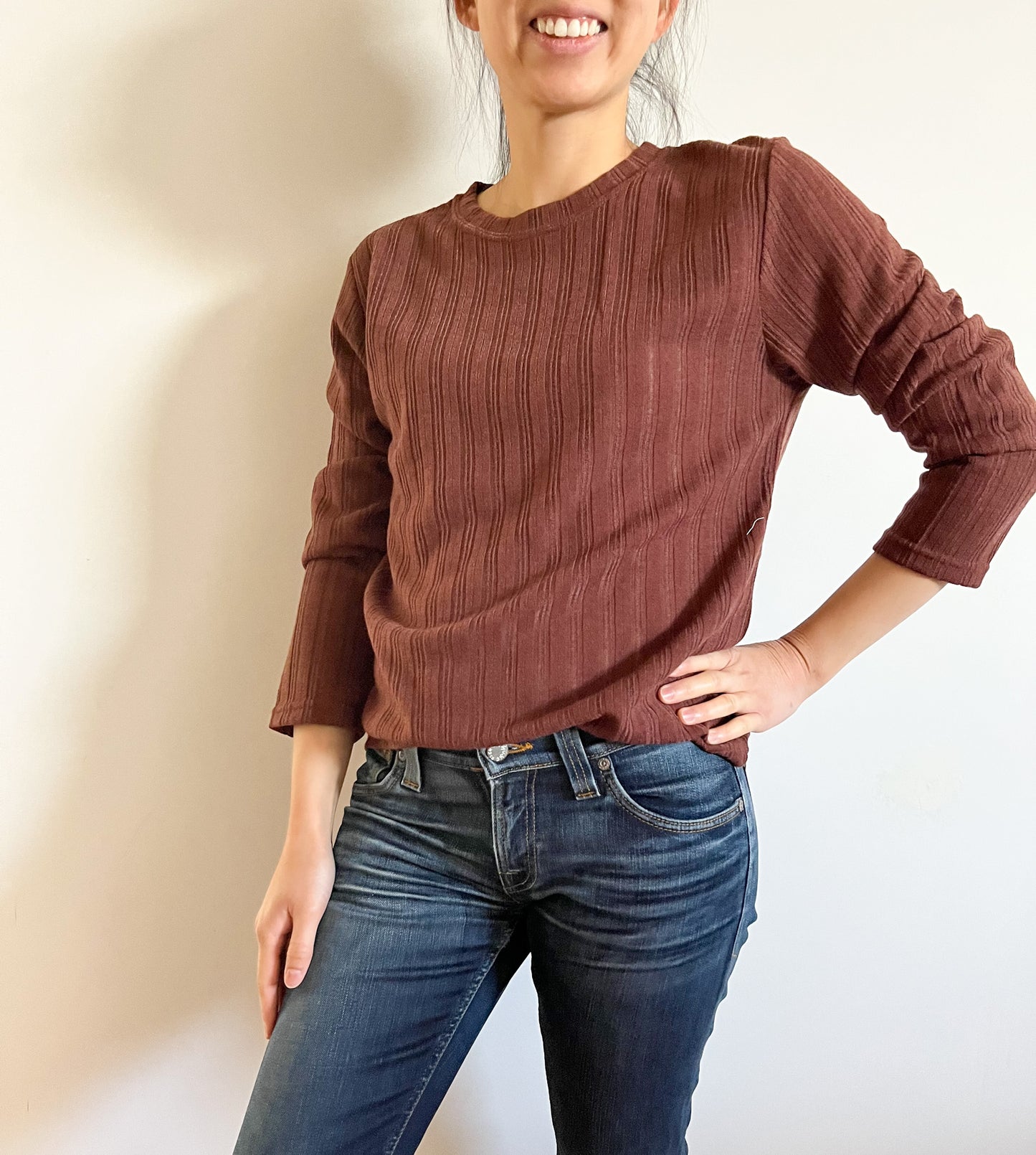 Sydney Ribbed Top in Wine